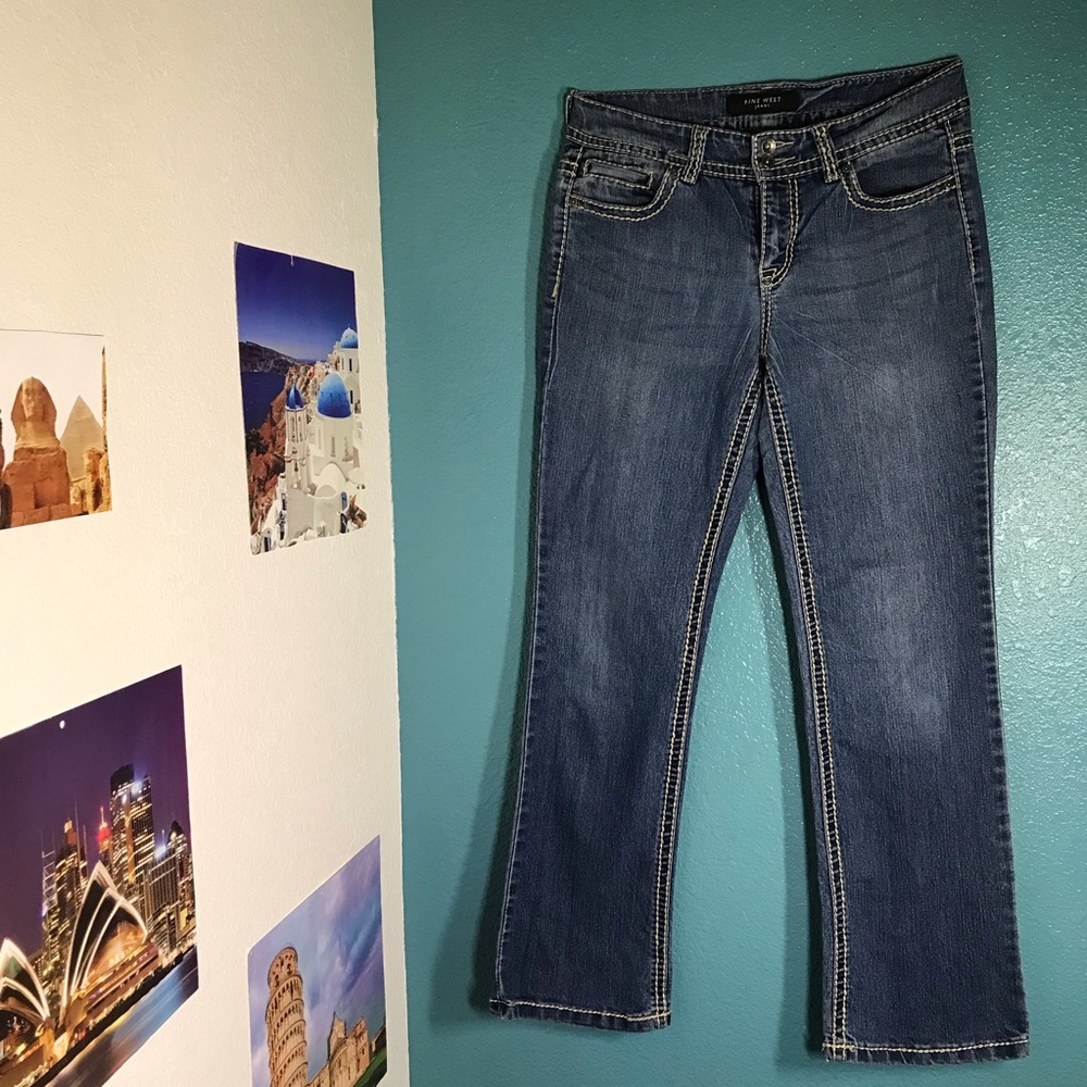 Nine West Nannette Embroidered Jeans